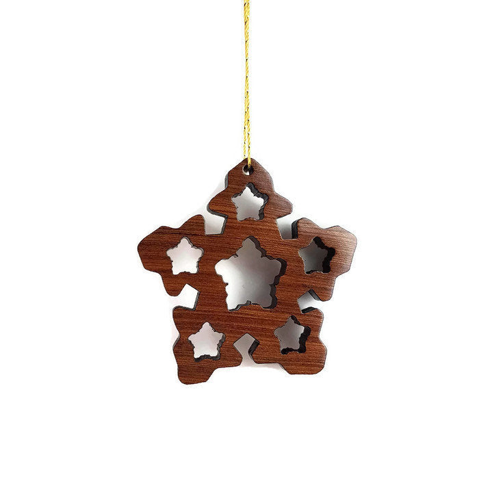 Handmade Wood Snowflake Christmas Ornament  Made in USA -1061