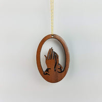 Praying Hands Christmas Ornament California Redwoods Handmade Wood Ornament Made in USA Laser Cut