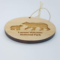 Bear and Cub Lassen Volcanic National Park Souvenir Christmas Ornament Handmade Wood Ornament Collectible Cedar