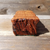 Handmade Wood Box with Redwood Tree Engraved Rustic Curly Wood #U