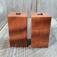 Salt and Pepper Shakers Wood Curly Handmade Redwood Square Set USA Made #2