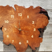 Redwood Burl Wood Wall Clock Handmade #113