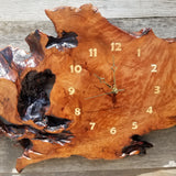 Redwood Wood Clock Wall Hanging Handmade #116