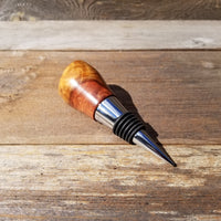 Wine Stopper Redwood Live Edge Rustic Redwood Burl Hand Turned Handmade 2 Tone White and Red 106
