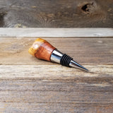 Wine Stopper Redwood Live Edge Rustic Redwood Burl Hand Turned Handmade 2 Tone White and Red 106