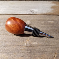 Wine Stopper Redwood Burl Hand Turned Handmade Smooth Top Wood California 127
