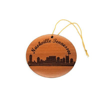 Nashville Tennessee Skyline Christmas Ornament Handmade Wood Ornament Made in USA California Redwood Laser Cut