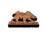 Great Smoky Mountains Bear and Trees Wood Refrigerator Magnet Made in USA California Redwood Handmade Souvenir