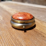 Pill Box 3 Sections Handmade California Redwood Burl #118