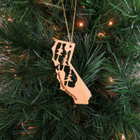 California State Shape Mt Lassen Volcanic National Park Christmas Ornament Laser Cut Handmade Wood Ornament Made in USA