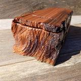Wood Jewelry Box Redwood Tree Engraved Rustic Handmade #228