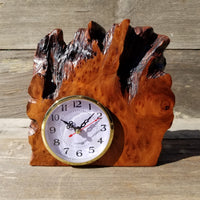Redwood Burl Wood Clock Mantle Desk Office Gifts for Men Sitting Wood Birdseye Table Shelf #223