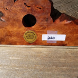 Wood Desk Clock Handmade California Redwood Burl #220