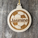 Soccer Ball Wood Ornament - Soccer Player Gift - Engraved Ornament - Personalized