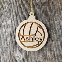 VolleyBall Wood Ornament - Volleyball Player Gift -Engraved Ornament - Personalized