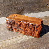 Wood Jewelry Box Redwood Tree Engraved Rustic Handmade #228