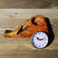 Redwood Burl Wood Clock Mantel Desk Office 2 Tone #227
