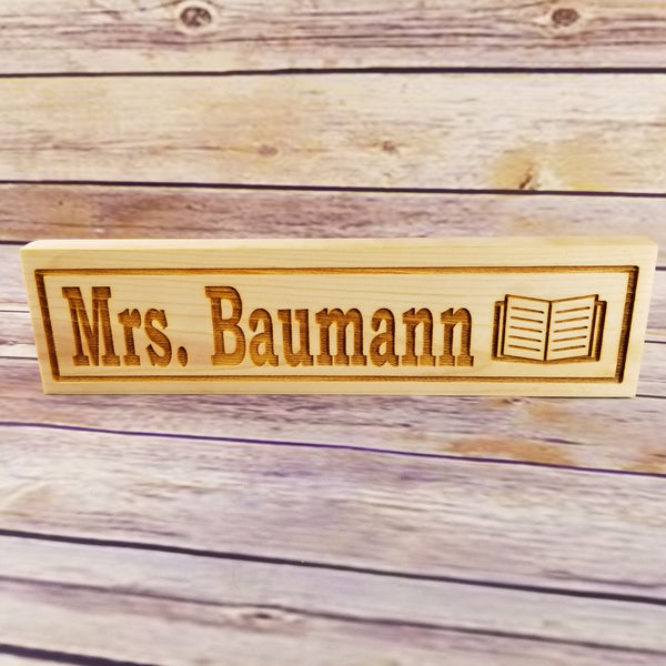 Wood Desk Sign Name Plate Personalized Desk Name Plaque