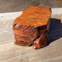 Wood Jewelry Box Redwood Tree Engraved Rustic Curly Wood #231