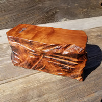 Wood Jewelry Box Redwood Tree Engraved Rustic Curly Wood #231