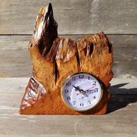 Wood Clock For the Desk Handmade California Redwood #219