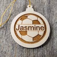 Soccer Ball Wood Ornament - Soccer Player Gift - Engraved Ornament - Personalized