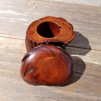 Wood Ring Box Redwood Rustic Handmade #189 Engagement