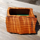 Wood Jewelry Box Redwood Tree Engraved Rustic Handmade #195