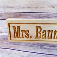 Wood Desk Sign Name Plate Personalized Desk Name Plaque