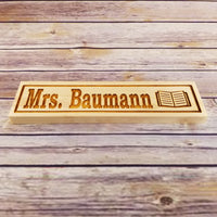 Wood Desk Sign Name Plate Personalized Desk Name Plaque