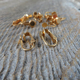 12 Pair Clip On Earring Findings with 5mm Pad - Gold Tone Ear Clip Jewelry Making - Earring Repair - Earring Parts - Lever Back