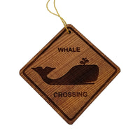 Whale Crossing Ornament - Whale Ornament - Wood Ornament Handmade in USA - Christmas Home Decoration - Whale Christmas