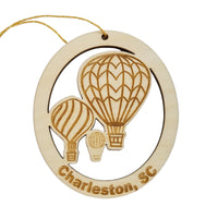 Charleston South Carolina Ornament Handmade Wood Ornament Souvenir SC Hot Air Balloons Travel Gift Made in USA