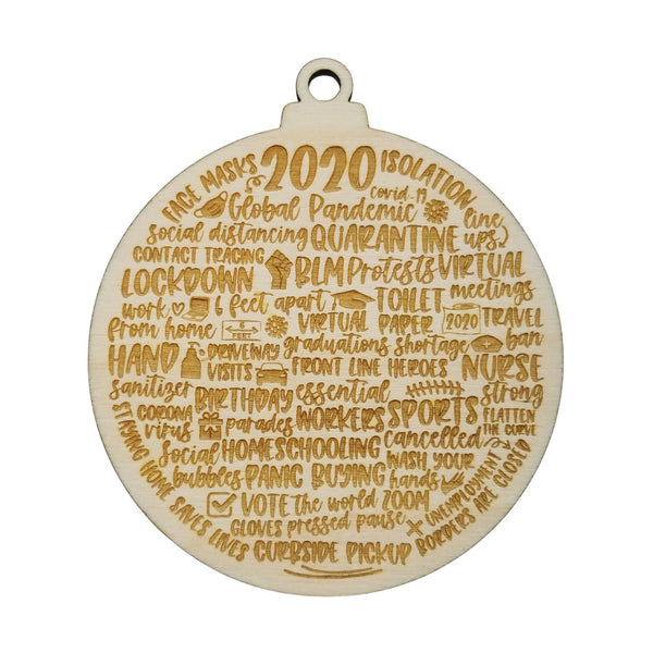 Lot of 10 Remembering 2020 Ornaments - Covid Ornament - Handmade Wood Ornament Christmas Ornament Pandemic Quarantine Commemorative 2020