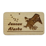 Wood Magnet Juneau Alaska Eagle Refrigerator Magnet - Souvenir Magnet