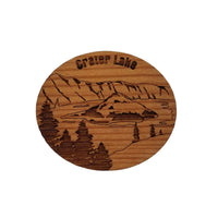 Crater Lake National Park Magnet Handmade Wood Souvenir Made in USA Travel Gift 2.5" Refrigerator California Redwood