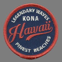 Hawaii Patch – Kona HI Souvenir Legendary Waves Finest Beaches Aloha Travel Patch – Iron On – Applique 2.25"" Island Embellishment