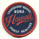 Hawaii Patch – Kona HI Souvenir Legendary Waves Finest Beaches Aloha Travel Patch – Iron On – Applique 2.25"" Island Embellishment