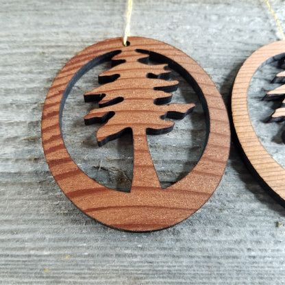 Sequoia National Park Redwood Ornament Redwood Tree - Oval California Redwood - Wood Ornament - Made in USA - 1066SEQ