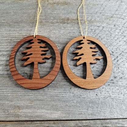 Sequoia National Park Redwood Ornament Redwood Tree - Oval California Redwood - Wood Ornament - Made in USA - 1066SEQ