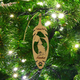 Talkeetna Alaska Wolf Christmas Ornament Wood Laser Cut Handmade in USA 5.5" - Wolf Lover Gift