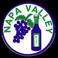California Decal – Napa Valley CA Sticker – Wine Country Souvenir – Travel Sticker 3" Circle Travel Gift Grapes and Wine
