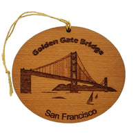 San Francisco California Christmas Ornament - Golden Gate Bridge with Sailboats