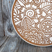 Color Your Own Wood Art - DIY - Wood Trivet Floral - Coloring Project - Craft Supply