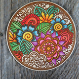Color Your Own Wood Art - DIY - Wood Trivet Floral - Coloring Project - Craft Supply