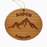 Aspen Colorado Ornament Handmade Wood Ornament CO Souvenir Mountains Resort Ski Skiing Skier Snowmobiling