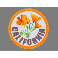 California Decal – CA Poppy Sticker – California Poppies Souvenir – Travel Sticker 3" Circle Travel Gift