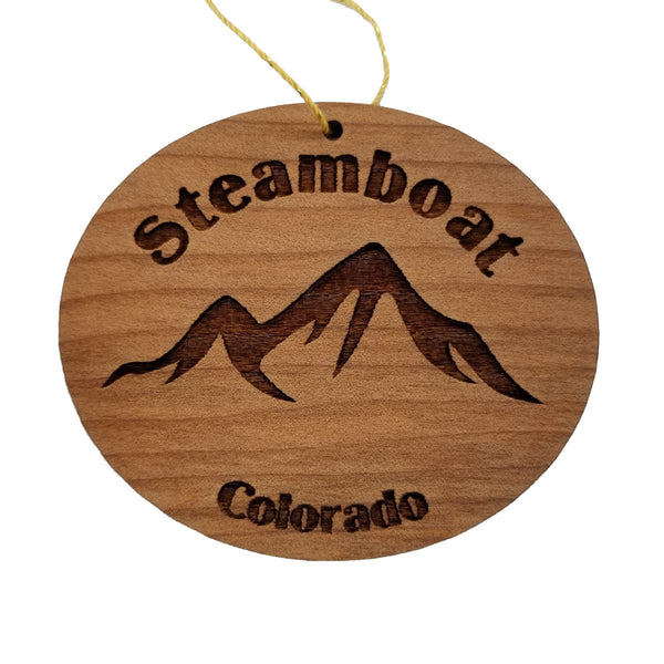 Steamboat Colorado Ornament - Handmade Wood Ornament - CO Souvenir - Mountain Ski Resort Skiing Skier