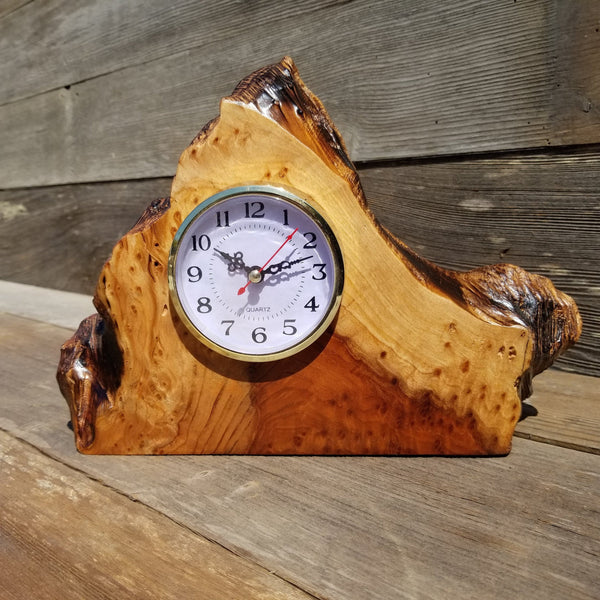 Redwood Wood Clock Redwood Burl Clock Sitting #134 2 Tone