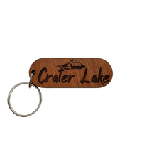 Crater Lake Keychain Spellout Souvenir Travel Gift - Wood Gift Key Chain - Key Tag - Key Ring - Key Fob National Park Oregon